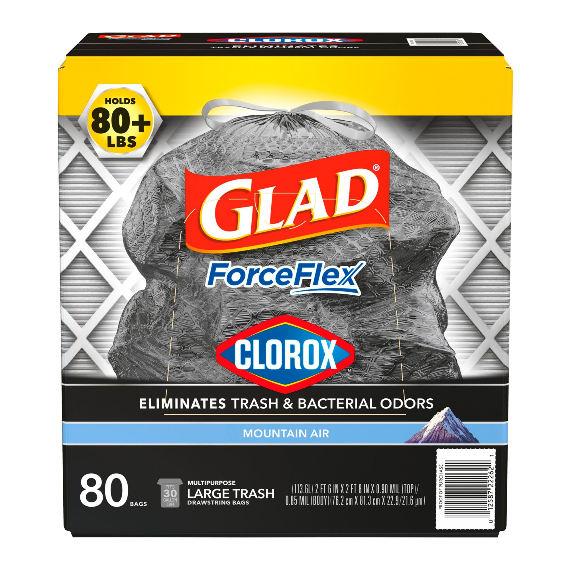 Glad Small Drawstring Trash Bags with Clorox 4 Gallon, Grey Grey