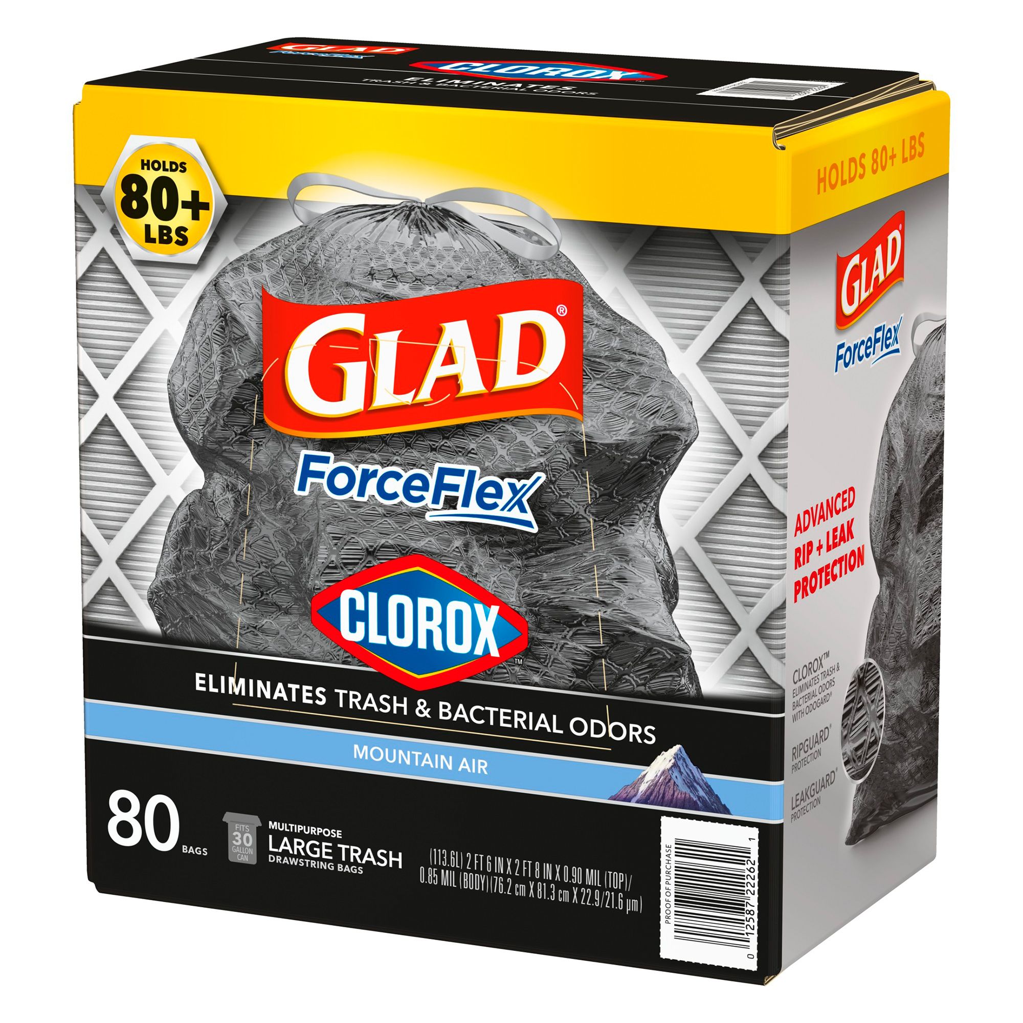 Glad Large Drawstring Trash Bags, 80 ct./30 gal.