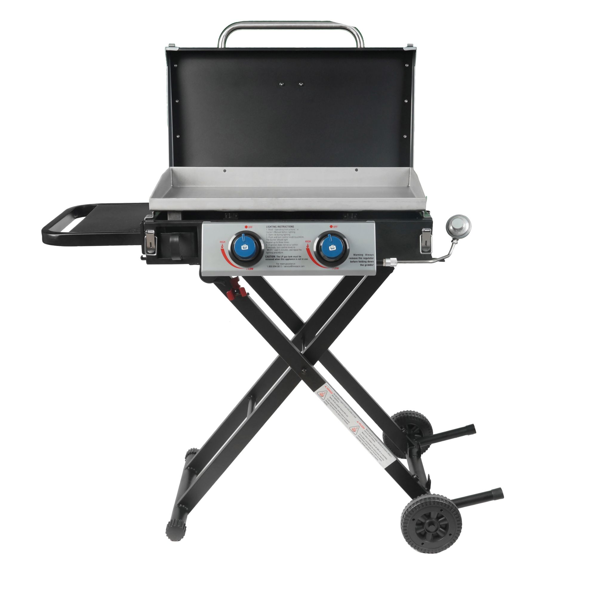 Flat Top Portable Propane Cast Iron Grill Griddle Tabletop for Outdoor  Camping, Tailgating, Outdoor Cooking, Black