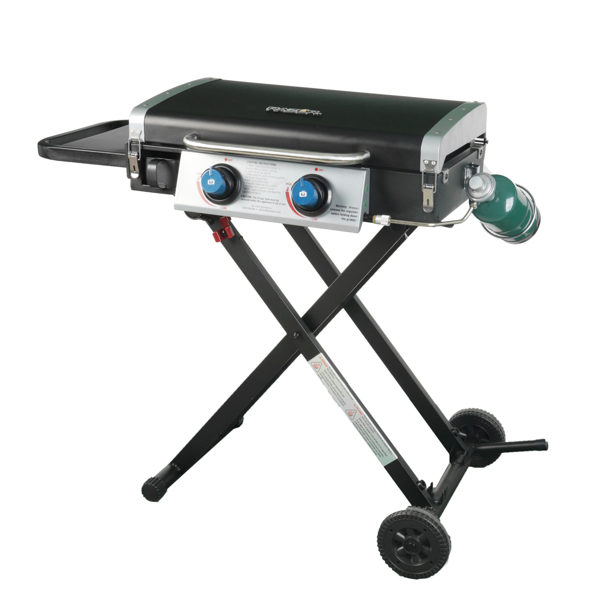 Razor 2-Burner Portable LP GAS Griddle with Lid