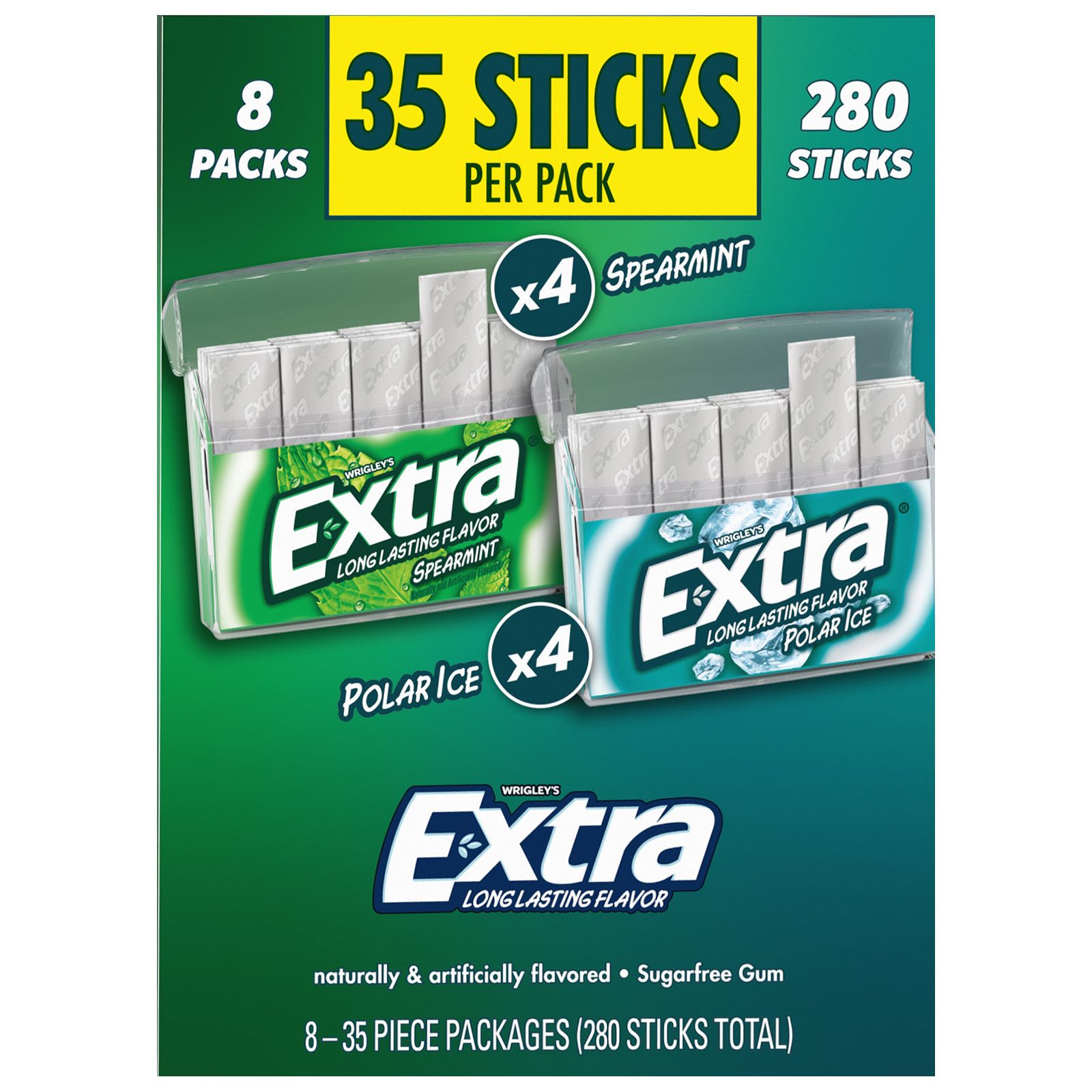 Eclipse Gum, Sugarfree, Spearmint - 3 - 12 piece packages [36 pieces]