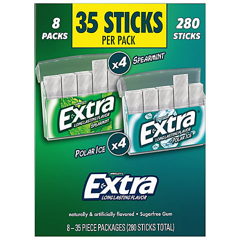 Extra Polar Ice & Spearmint Sugar Free Chewing Gum Variety Pack, 8 pk.