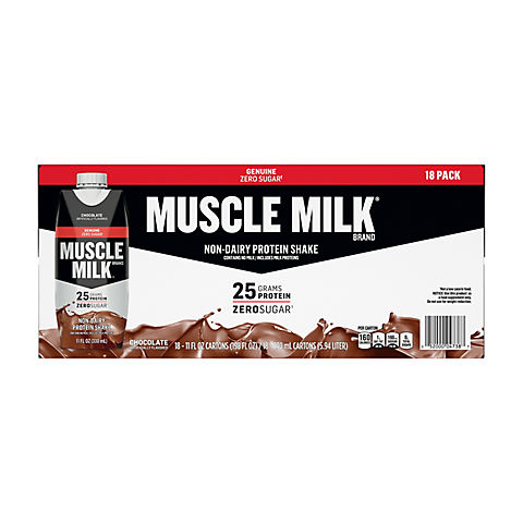 Muscle Milk Genuine Chocolate Protein Shake, 18 ct.
