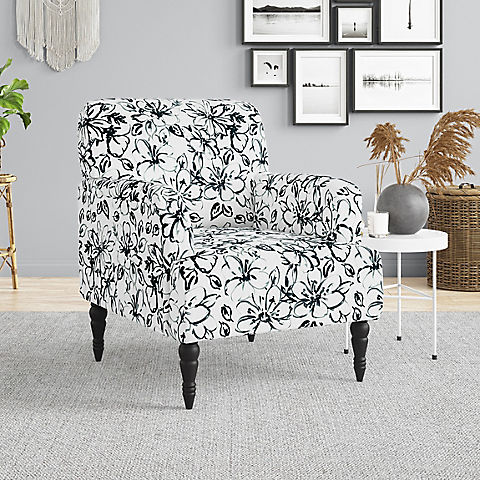 Handy Living Katelyn Upholstered Armchair with Black Legs