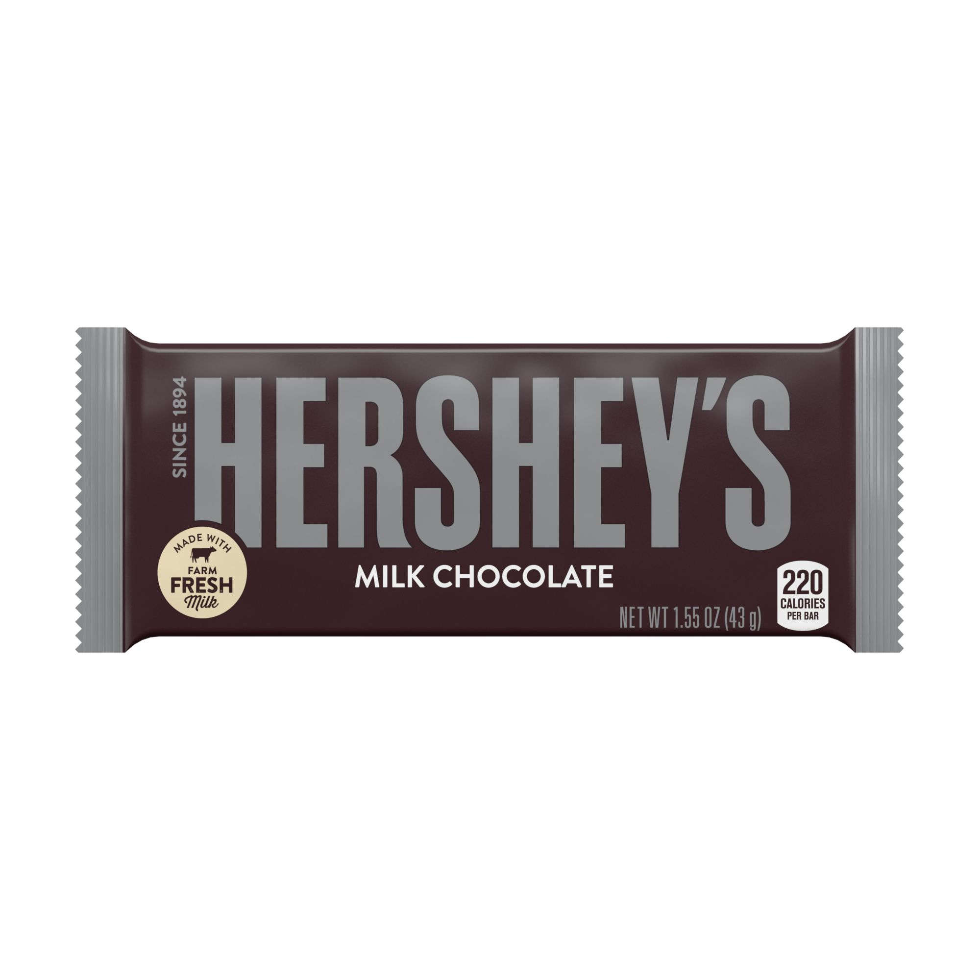 HERSHEY'S Milk Chocolate Candy Bar, 1.55 oz