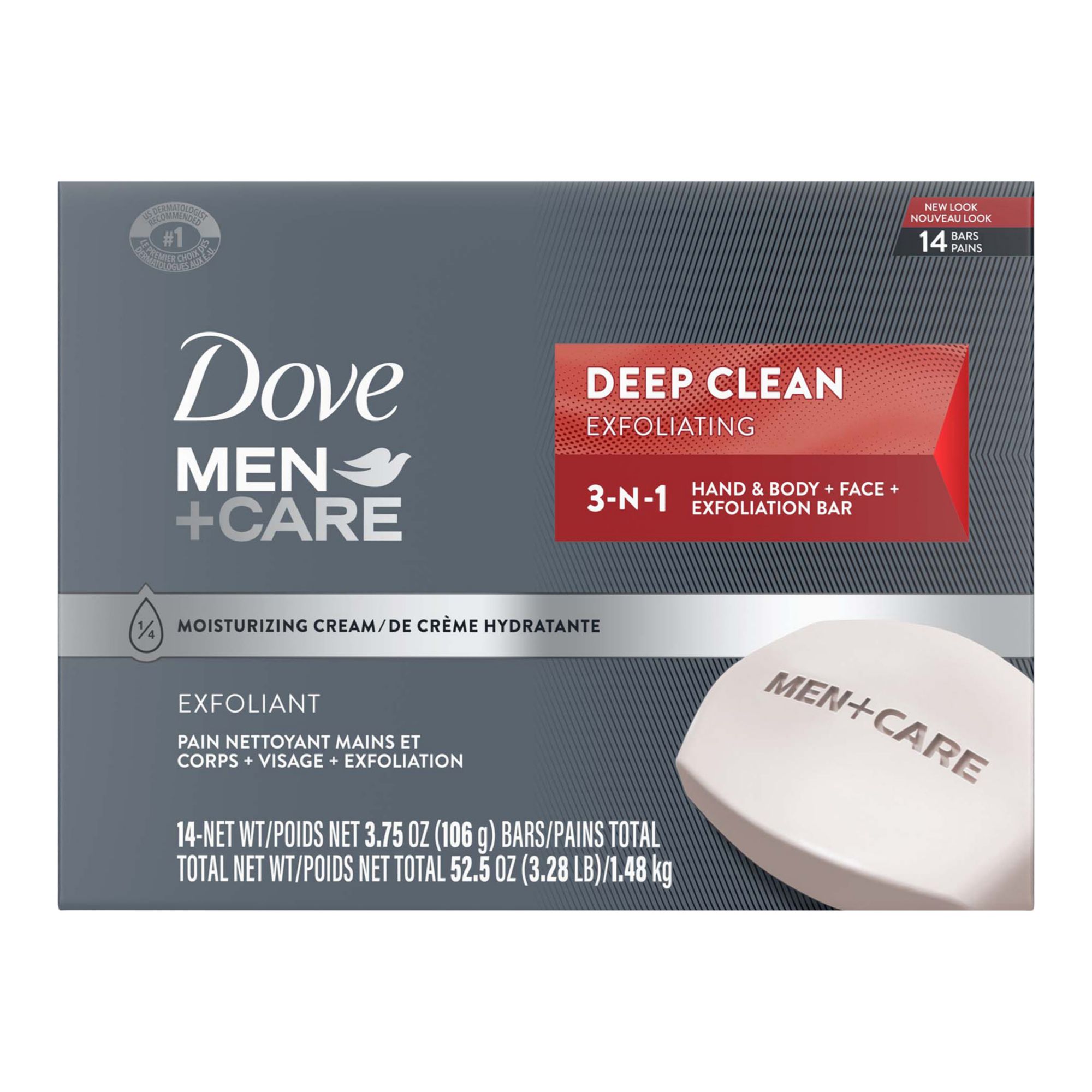 Dove Men+Care Body Soap and Face Bar Deep Clean 3.75 oz 6 Bars