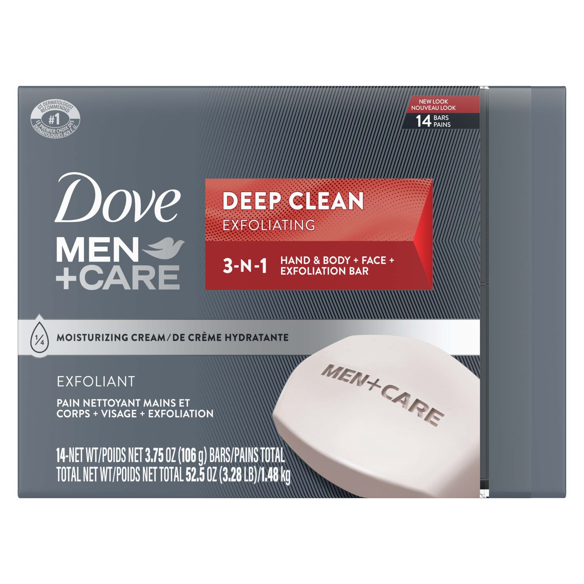 Dove MenplusCare Men's Bar Soap Deep Clean 3.75 oz, 2 Bars