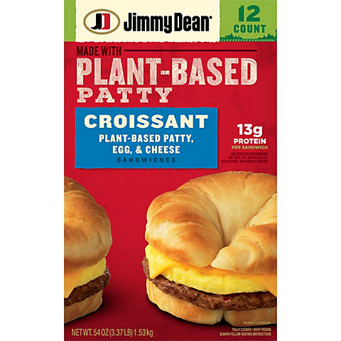 Jimmy Dean Plant-Based Patty, Egg and Cheese Croissant,  12 ct.