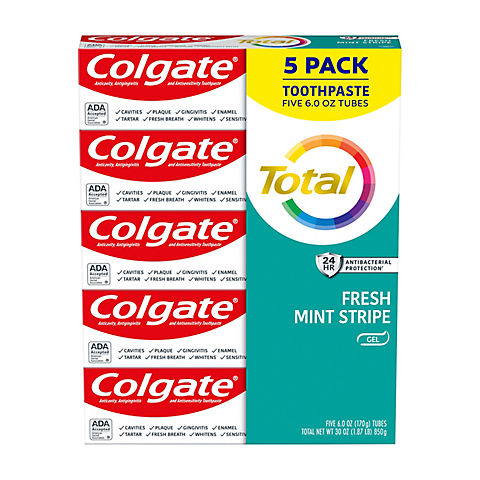 Colgate Total Stripe Toothpaste, 5 pk./6 oz. - Fresh Mint