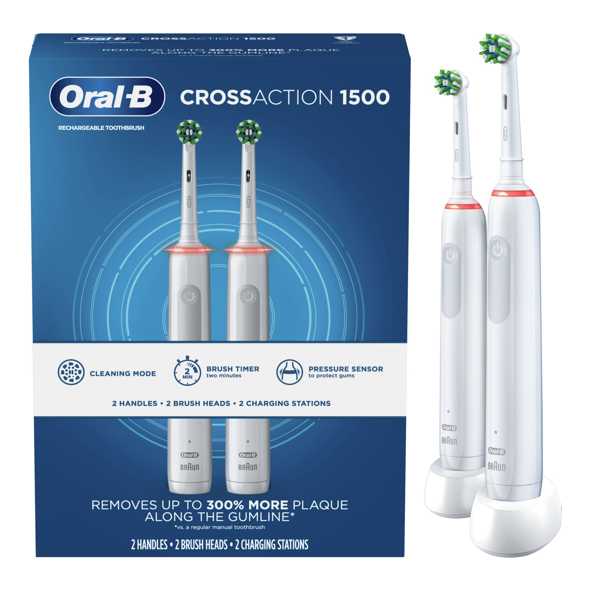 Smart Clean 360 Rechargeable Electric Toothbrush Twin Pack