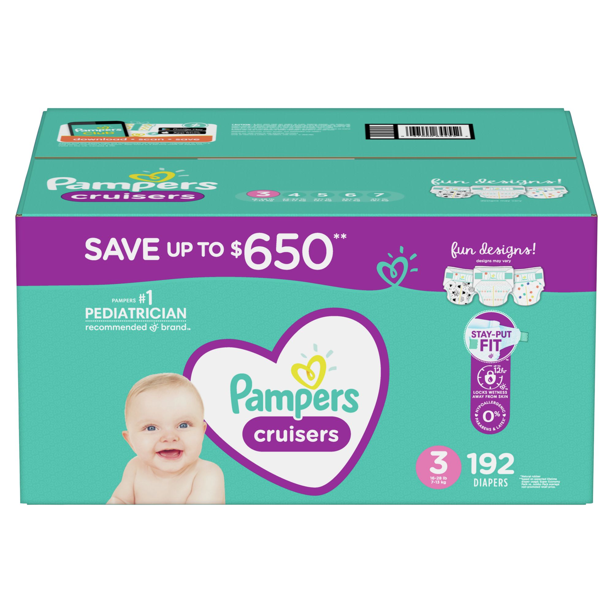 Pampers Cruisers 360 Diapers Size 7, 70 Count (Select for More Options) 