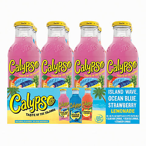 Calypso Lemonade - Ocean Blue, Island Wave and Strawberry, 12 pk./16 oz.