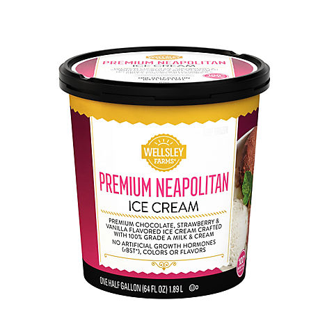 Wellsley Farms, Premium Neapolitan Ice Cream, 64 oz.