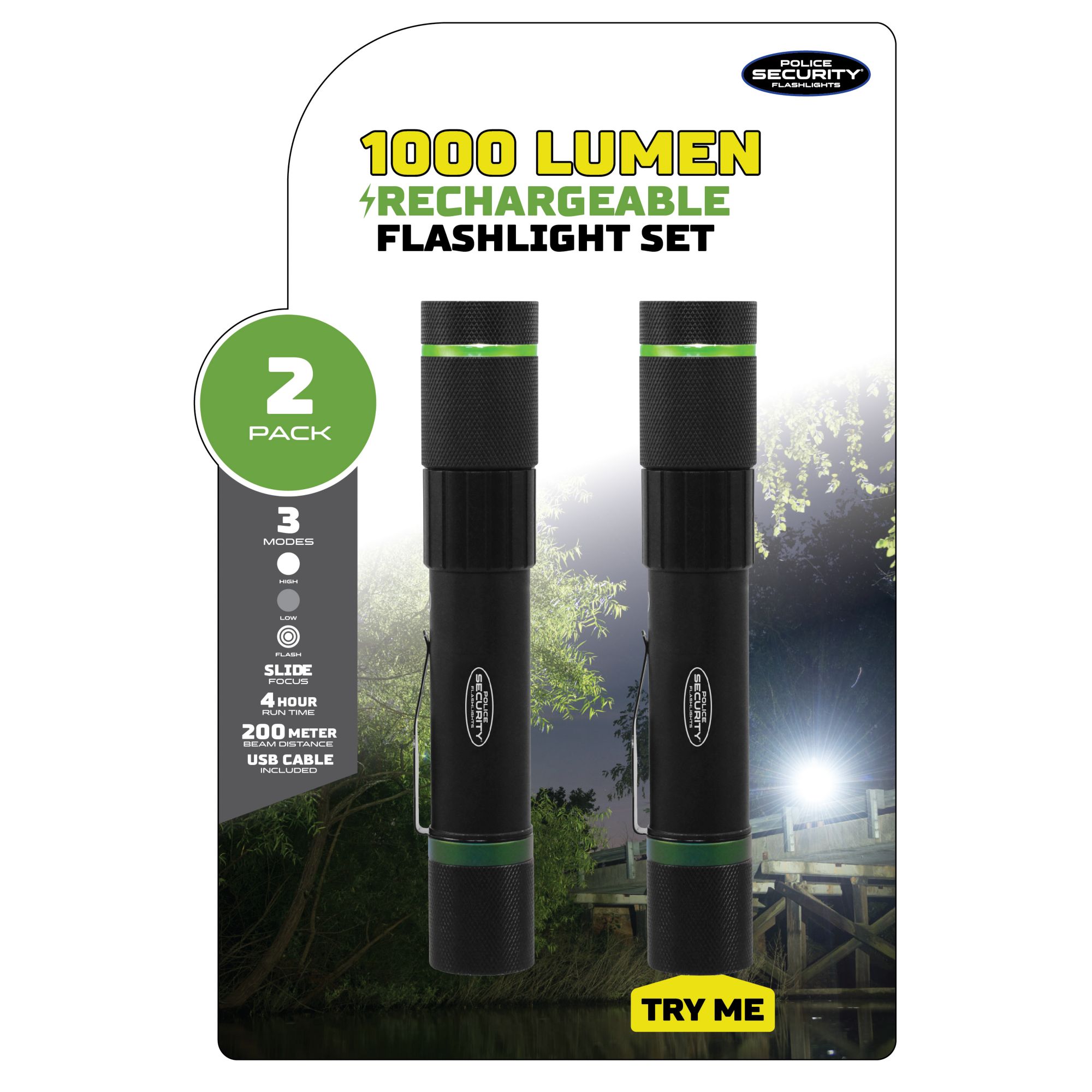 DOVER 800 LUMEN RECHARGEABLE FLASHLIGHT - Police Security Flashlights