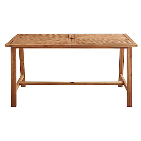 W. Trends Fin Acacia Wood Outdoor Dining Table