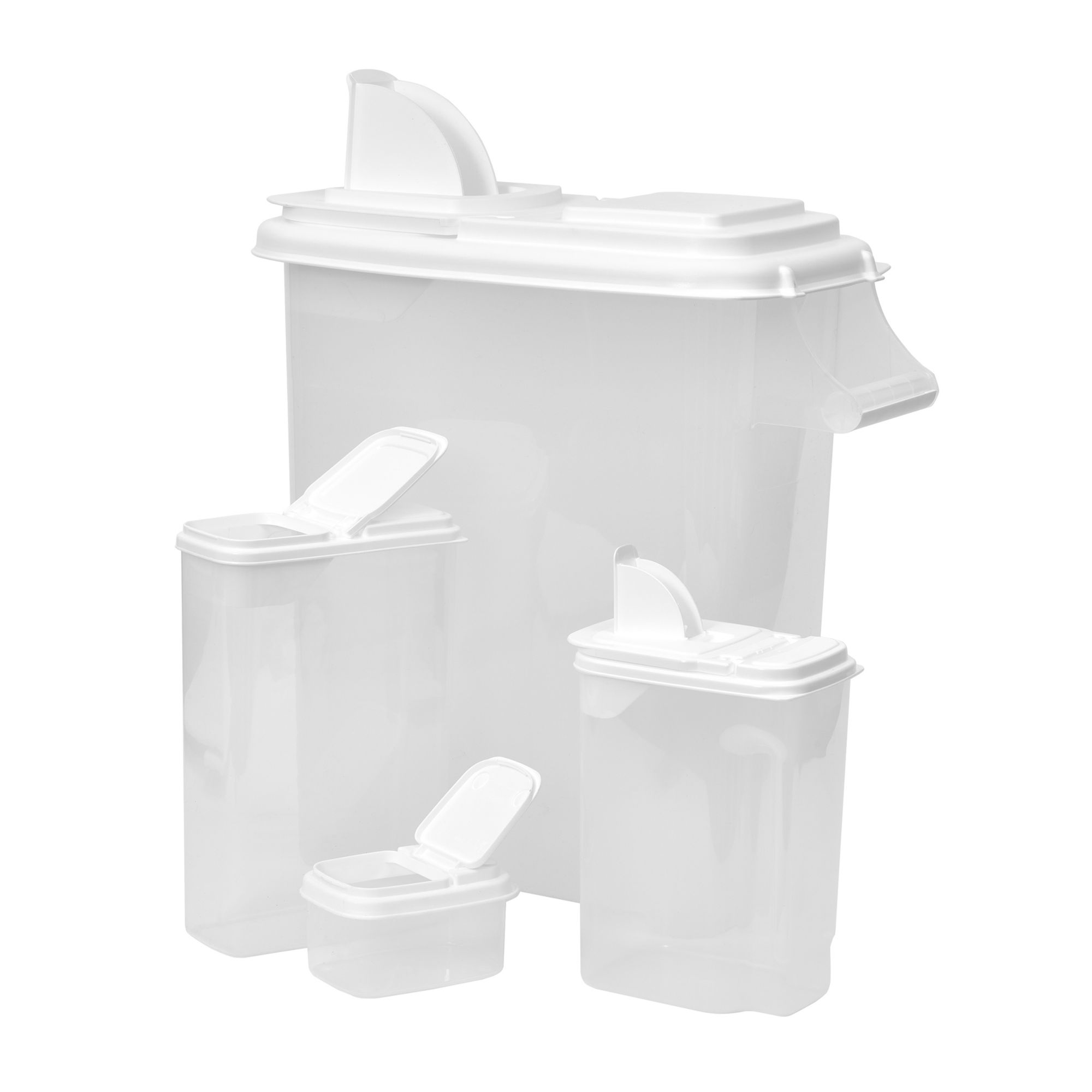 Vigor Stylish Large Food Storage Containers with Lids and Airtight Rice Dispenser - Bulk 3 Sets - Style: 3 Pack