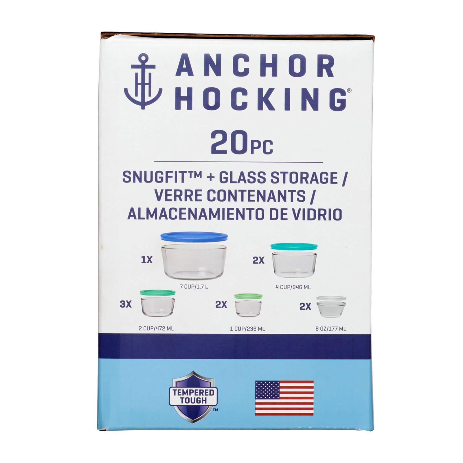 Anchor Hocking 20-Piece Kitchen Storage Set, Clear
