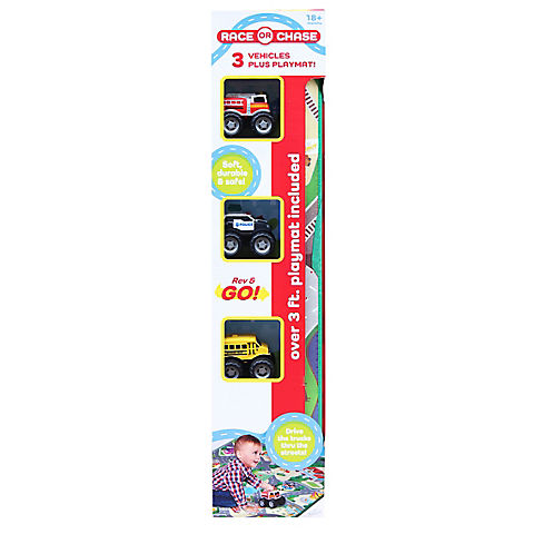 Kid Galaxy Race or Chase 3-Pc. Soft Body Pullback Vehicles with Playmat