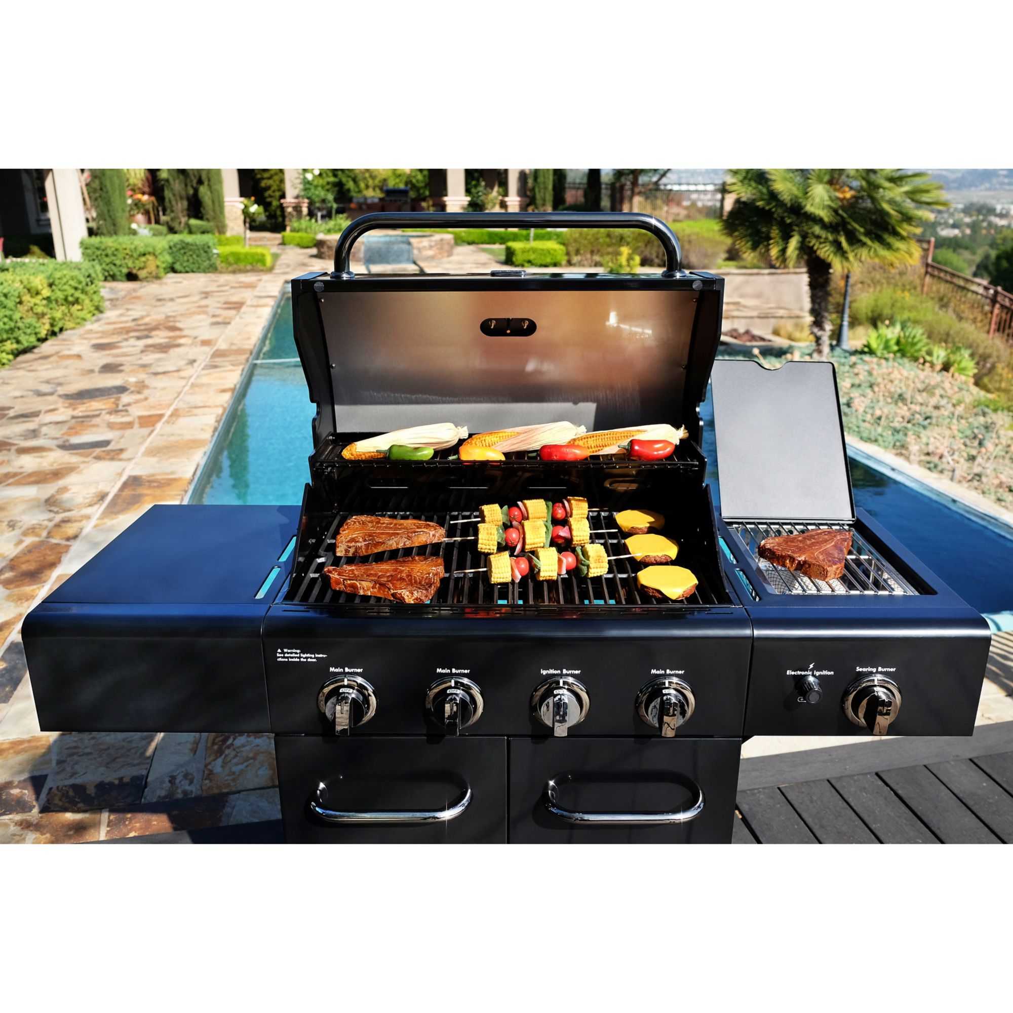 Kenmore Stainless Steel 4-Burner Liquid Propane Gas Grill with 1 Side Burner  in the Gas Grills department at