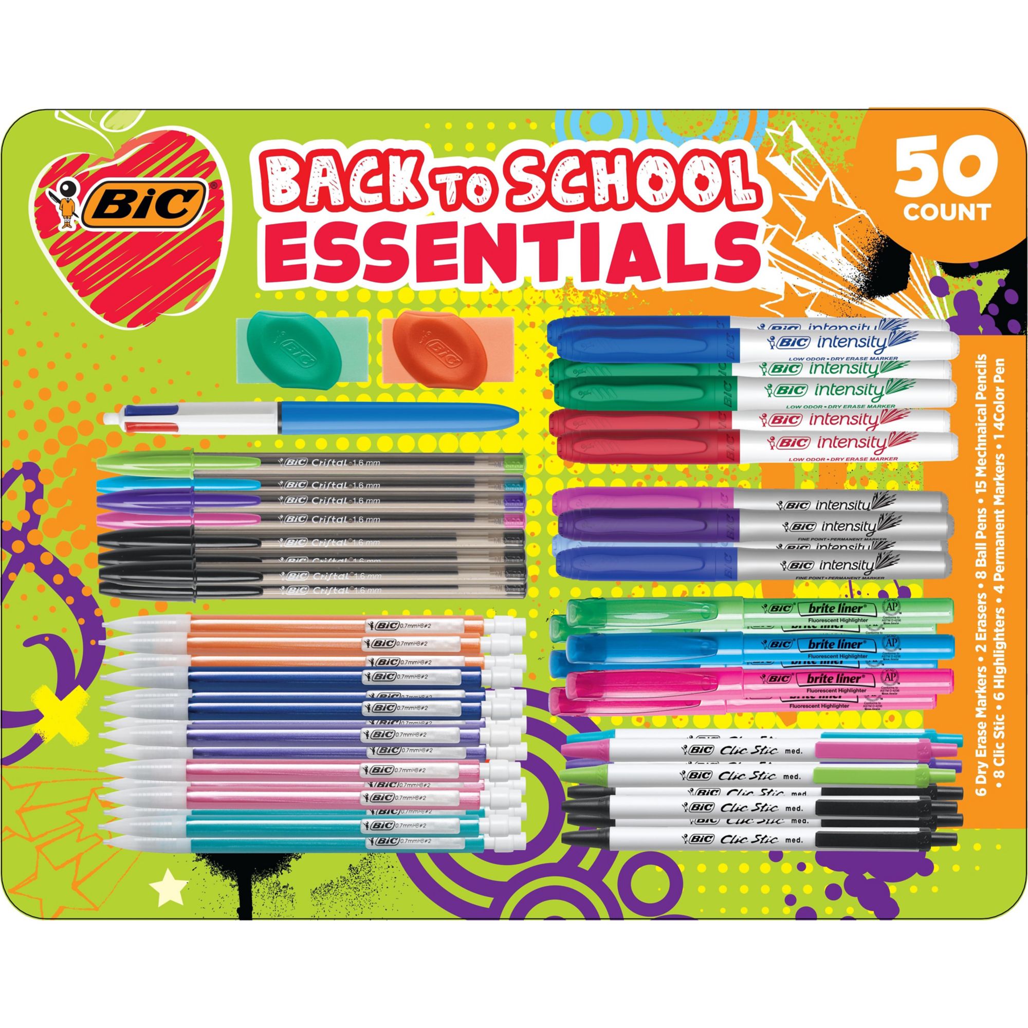  BIC Essentials Writing Set 39-Pieces BIC 39-Pices Essentials Writing  Set with an Assortment of Pens, Pencils, Markers, Highlighters and More,  Savings Value Pack School and Office Supply : Office Products