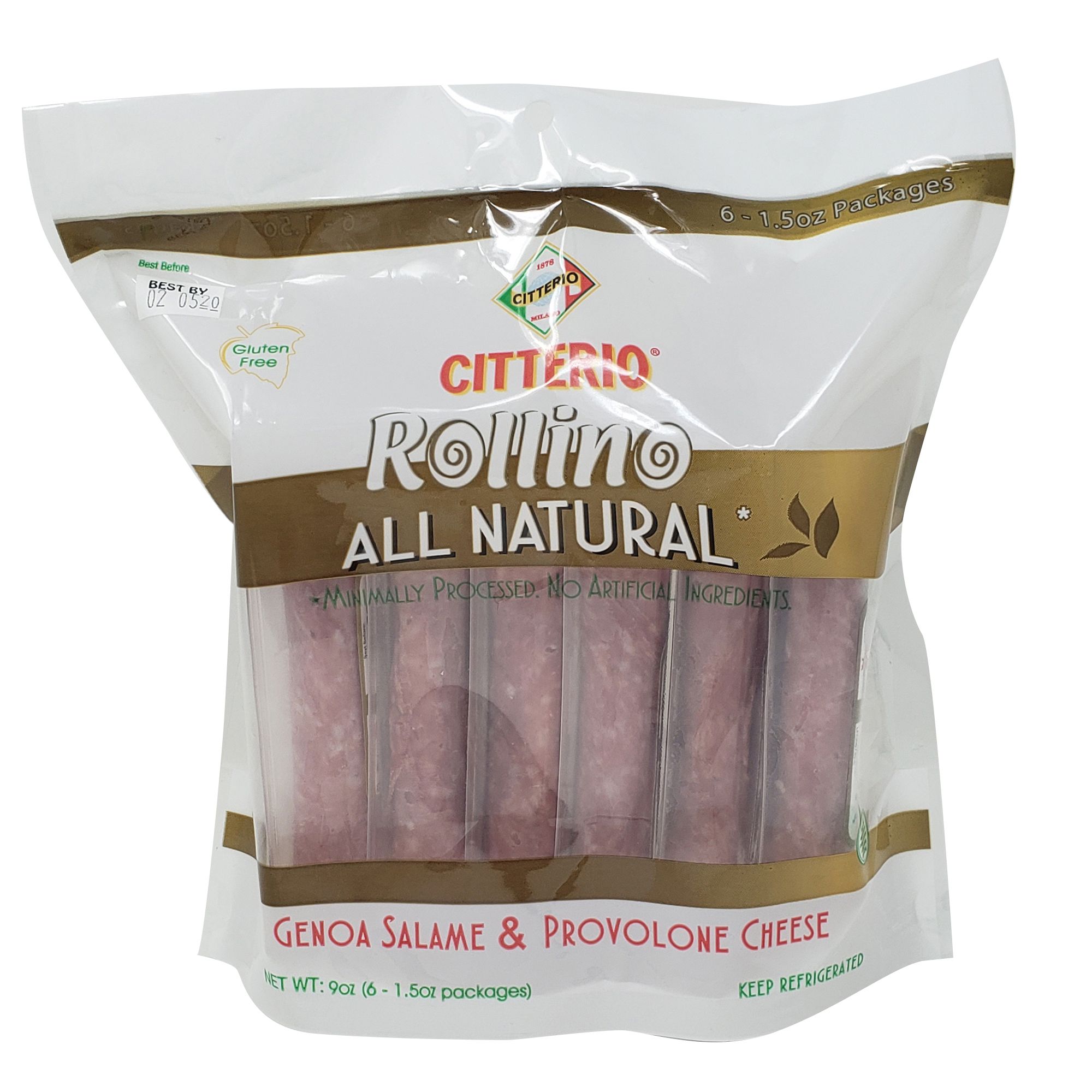 Citterio Genoa Salame with Provolone Cheese Rollino, 6 pk.