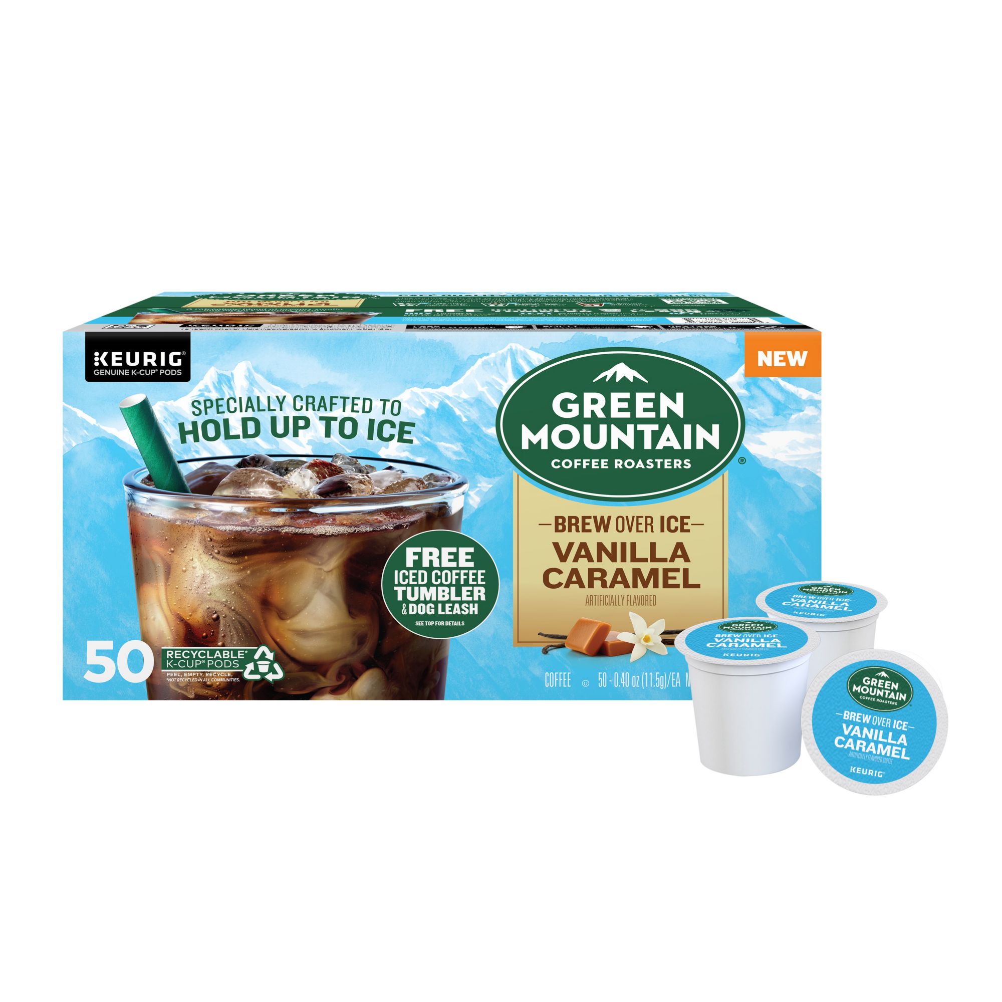 Green Mountain Coffee Roasters Brew Over Ice Vanilla Caramel K Cups 50 Ct Bjs Wholesale Club