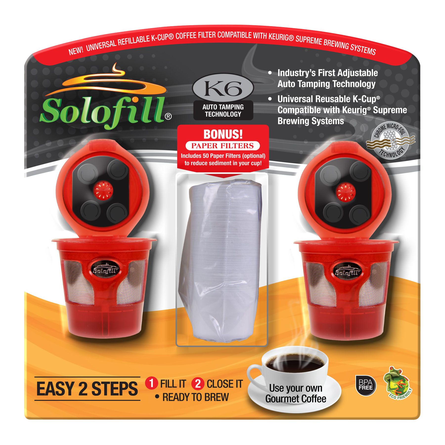 Instant Solo 2-in-1 Single Serve Coffee Maker for Ground Coffee or K-Cup  Pods with 3 Brew Sizes, White 