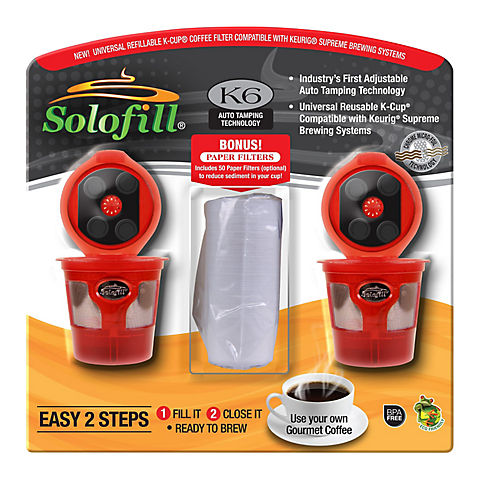 Solofill K6 Universal Refillable Brewing Pod Compatible With Keurig, 1.0 & 2.0 Brewing Systems