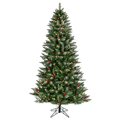 Sylvania 7.5' Alpine Frosted Pre-Lit Warm White LED Tree With Foot Pedal