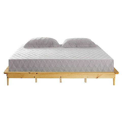 W. Trends King Boho Mid Century Modern Solid Wood Platform Bed Frame