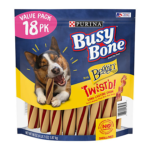 Purina Busy Bone With Beggin' Facilities Breed Dog Treats, 18 ct.