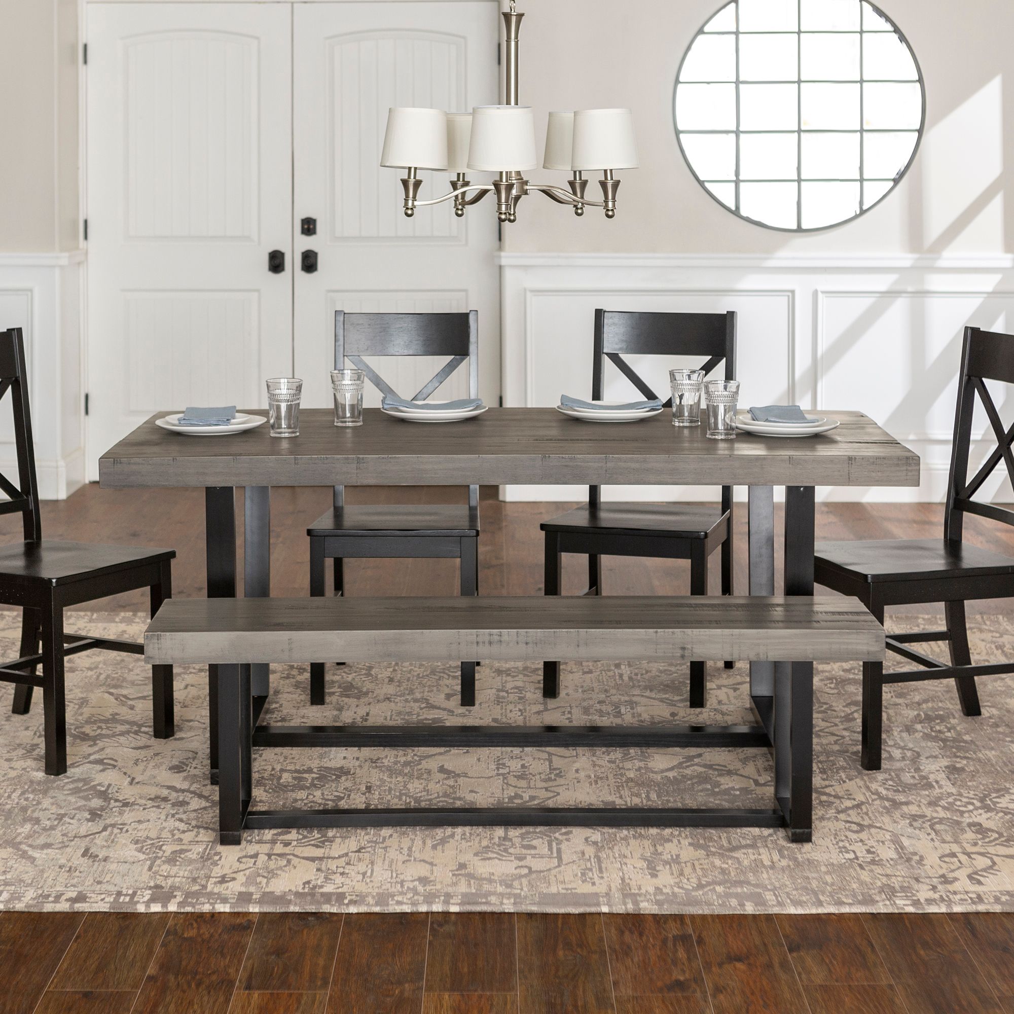 W. Trends 7 Piece Modern Farmhouse Dining Set