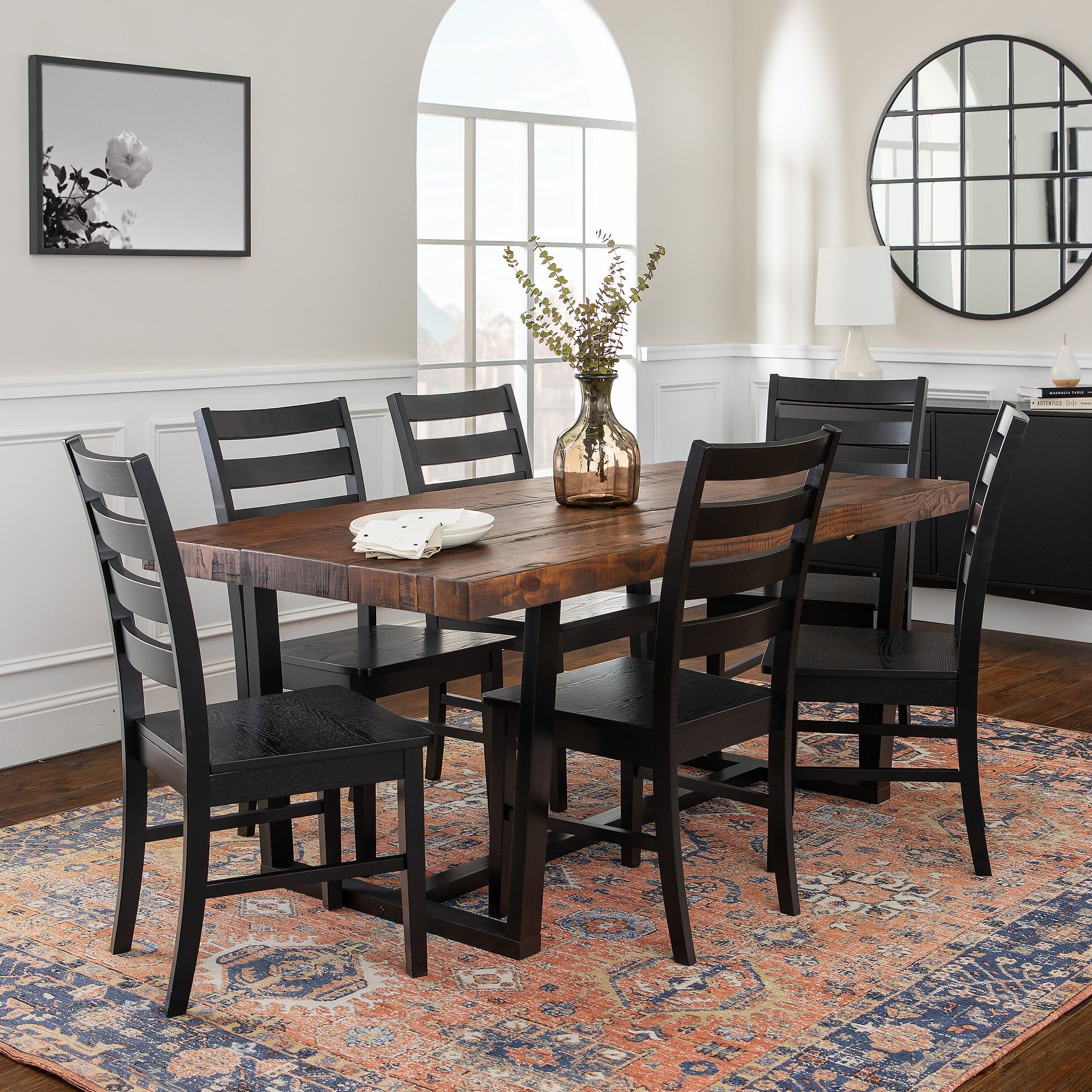 W. Trends 7 Piece Modern Farmhouse Dining Set