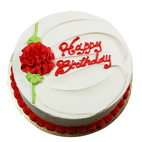Wellsley Farms 10" Gold Cake With Red Floral Design