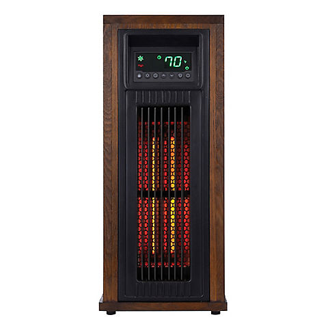 Lifesmart Infrared Heater 23" Oscillating Tower Design with Remote - Dark Oak