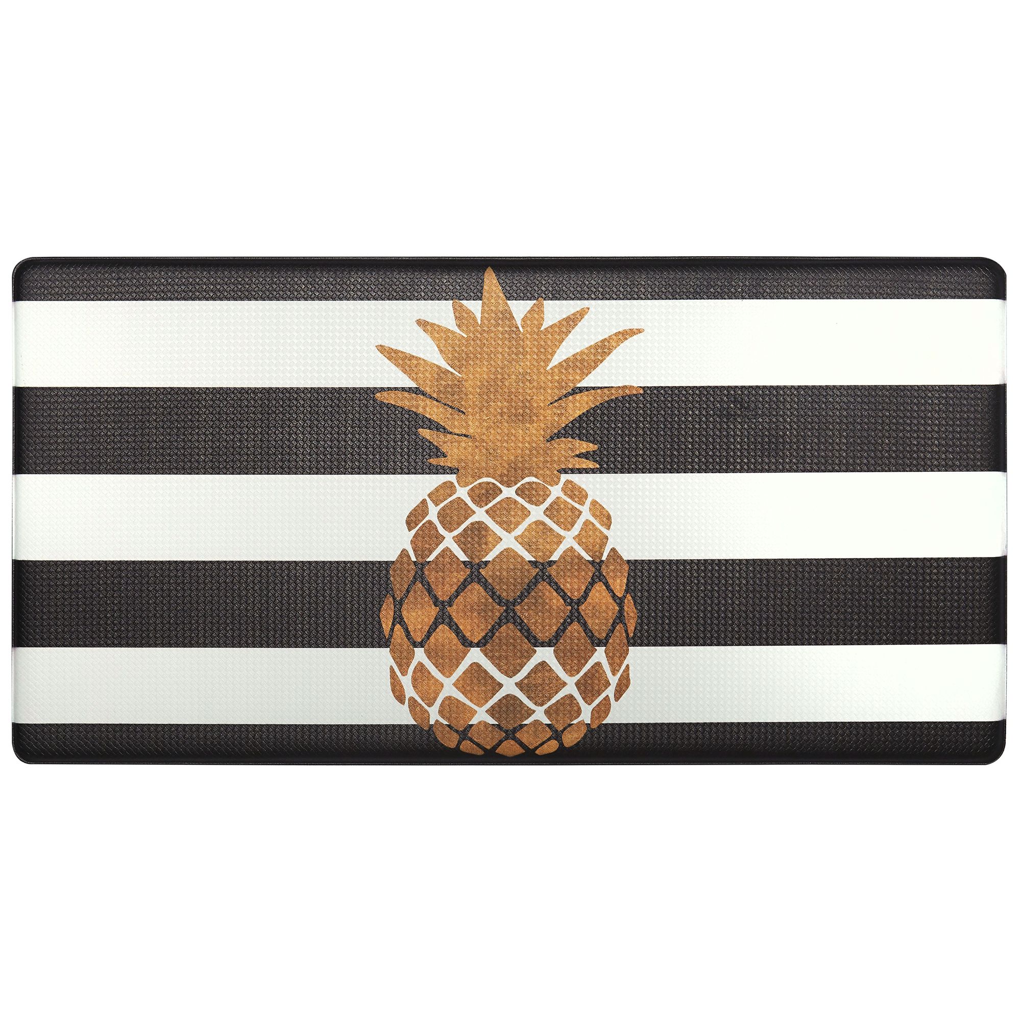 Nicole Miller Anti-Fatigue Kitchen Mat - Gold Pineapple Print