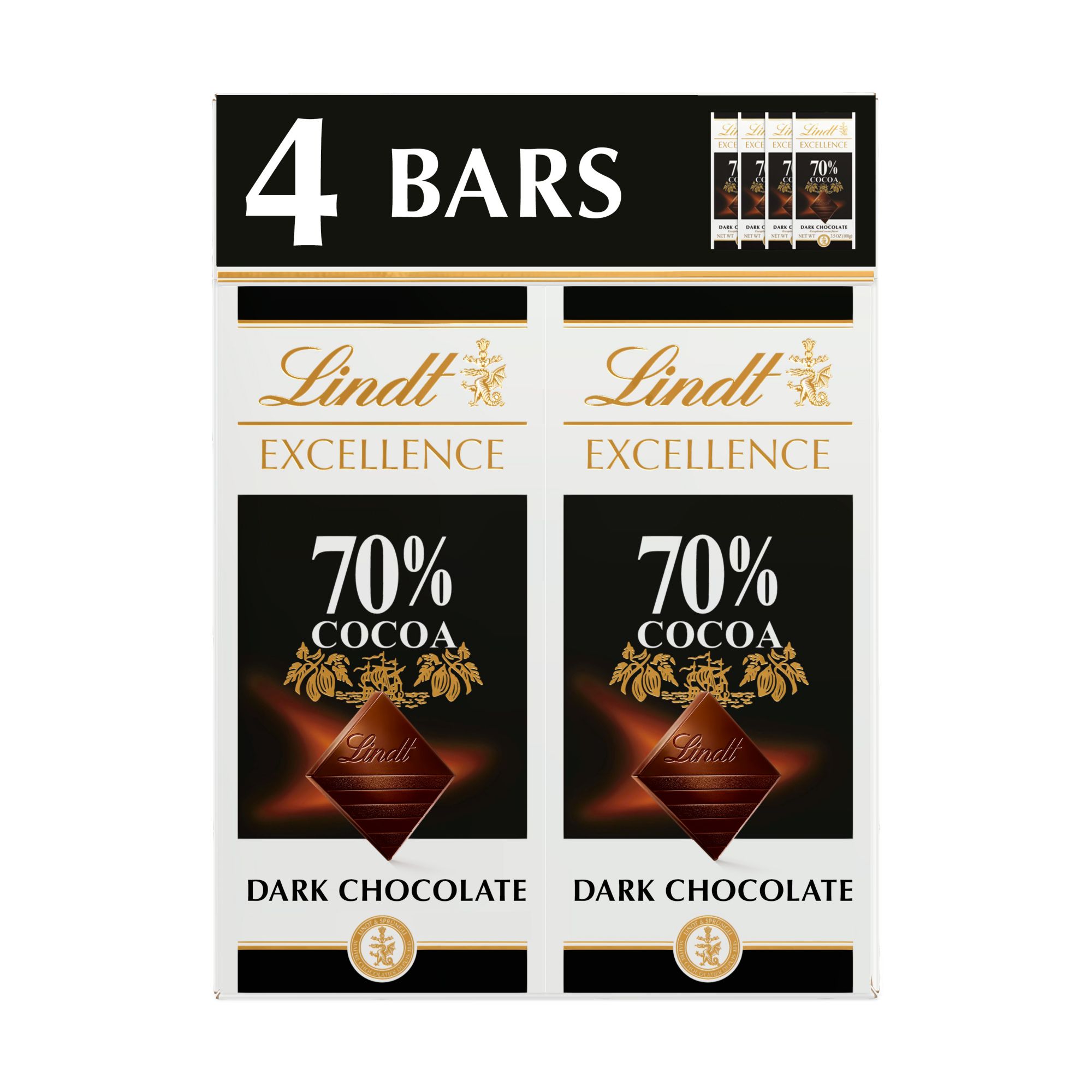 Lindt Excellence Dark Cocoa Pure 82% Cocoa Chocolate Bar 80g