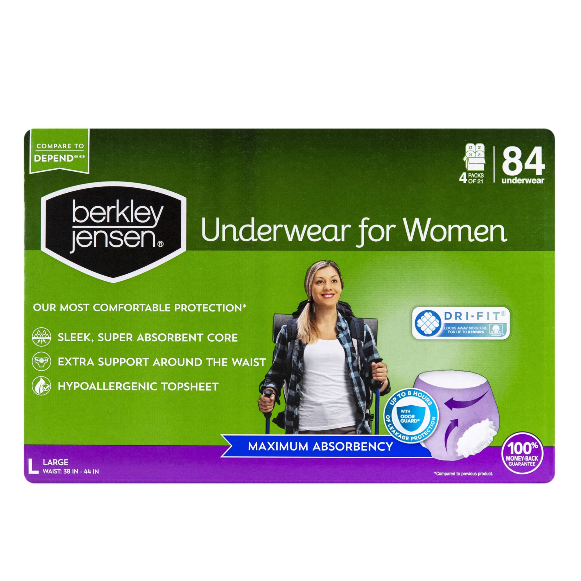Berkley Jensen Incontinence and Post Partum Underwear for Women
