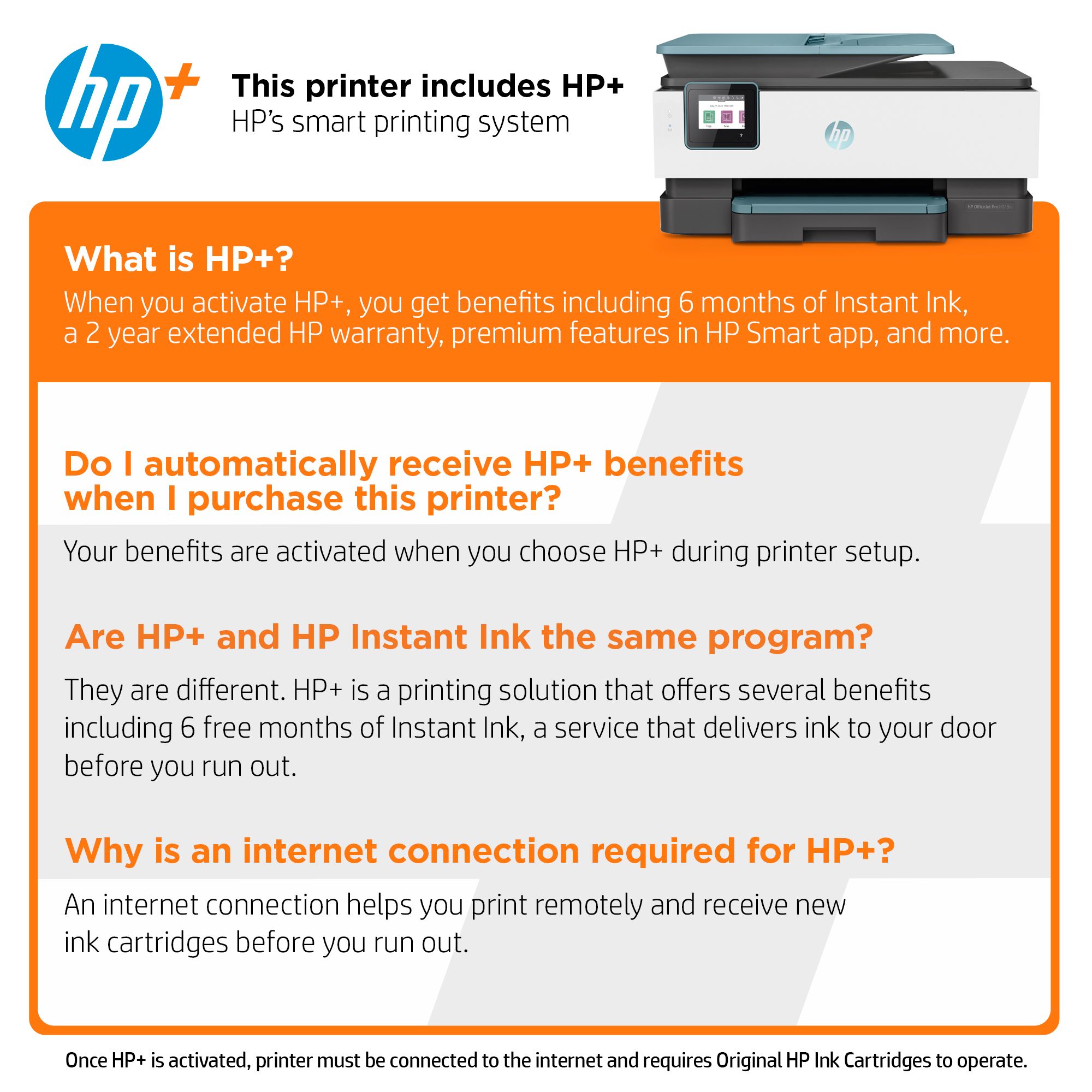 HP OfficeJet 8022e All-in-One Wireless Color Inkjet Printer - 6 Months Free  Instant Ink with HP+ 