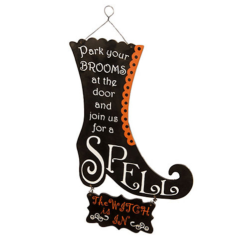 National Tree 18" Halloween Witch's Boot Decorative Wall Hanging