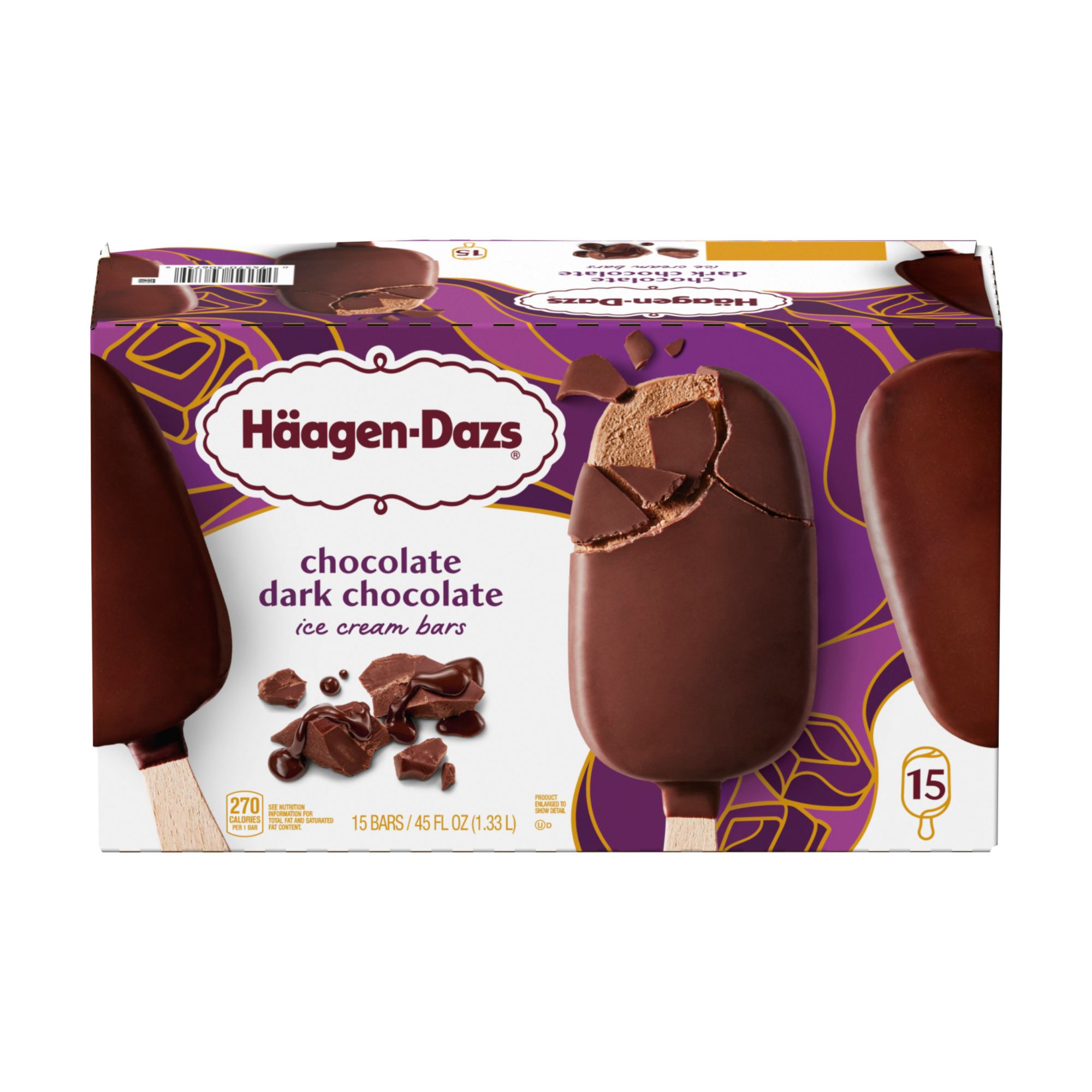 Haagen-Dazs Dark Club ct. Chocolate BJ\'s Ice Cream 15 Bars, Wholesale 