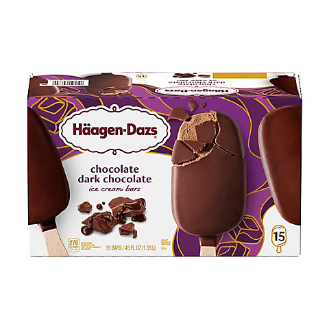 Haagen-Dazs Chocolate Dark Chocolate Ice Cream Bars, 15 ct.