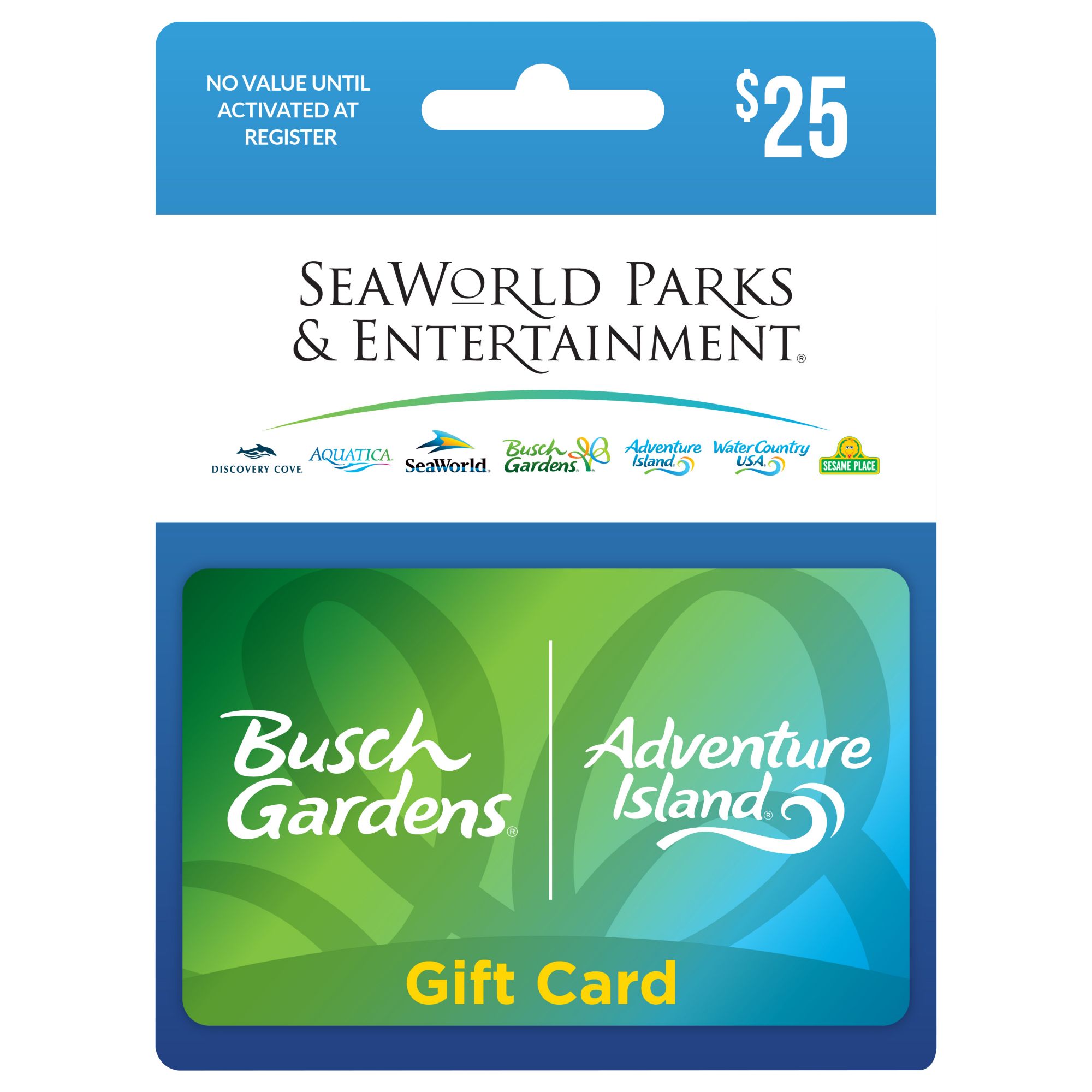 $25 SeaWorld Bush Gardens- Adventure Island Gift Card