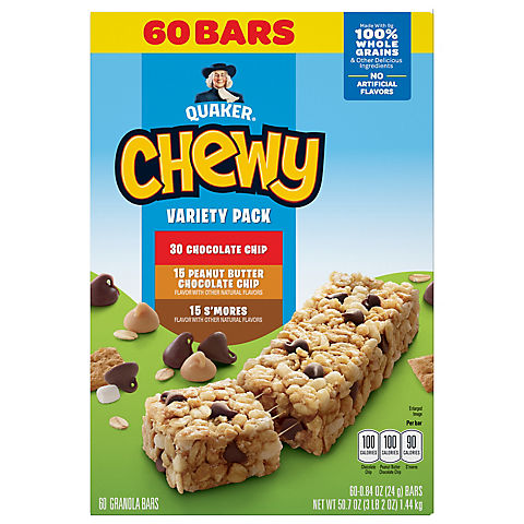 Quaker Chewy Granola Bars Camp Chewy Variety Pack, 60 ct.