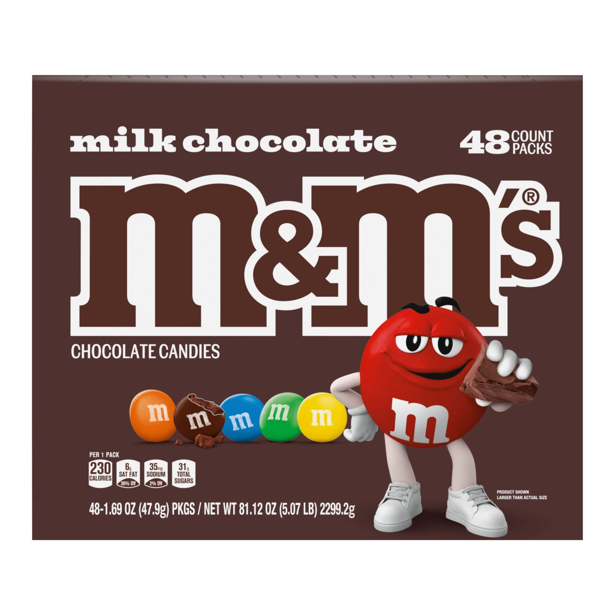 M & M Chocolate Candies, Peanut - 48 pack, 1.74 oz packs