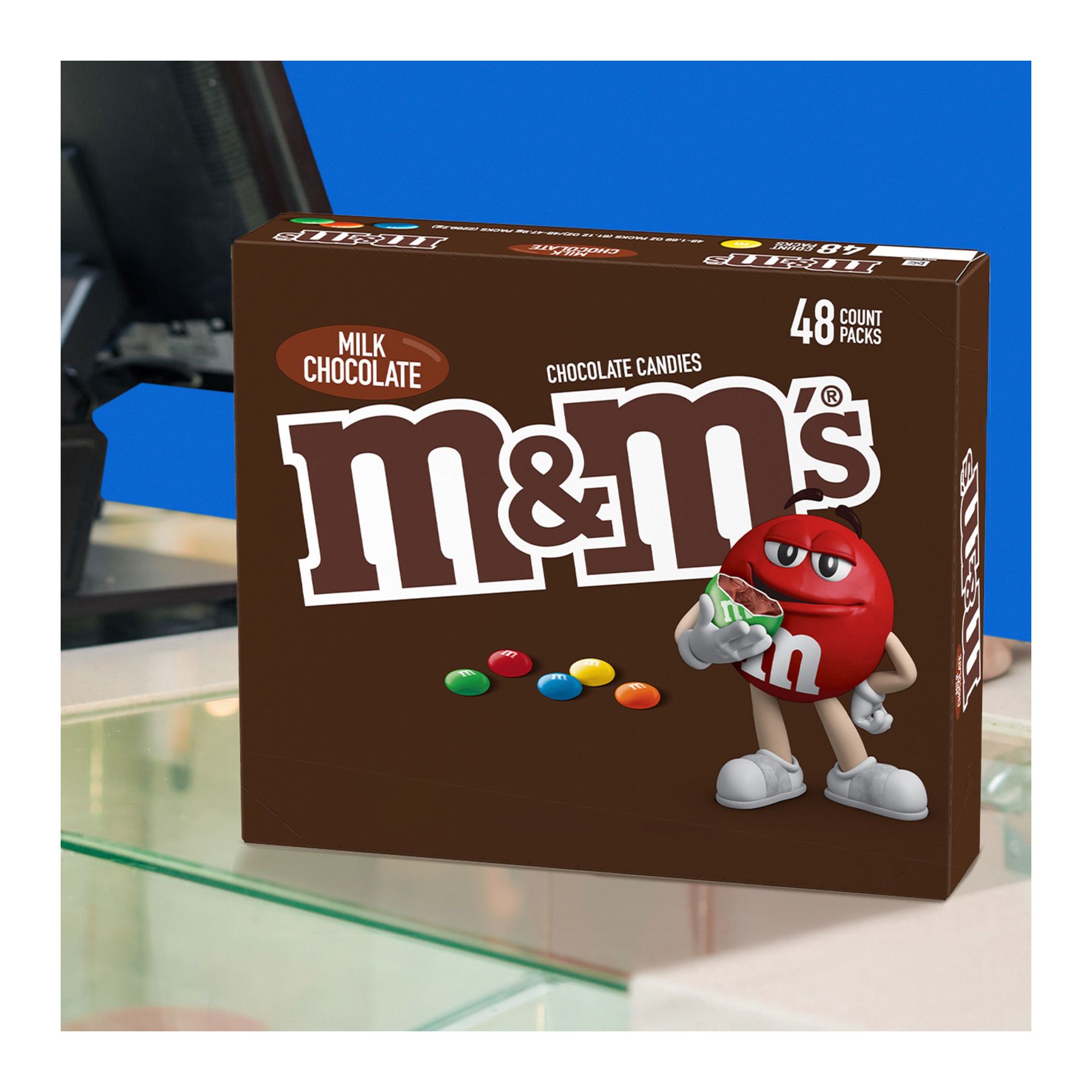  M&M'S Full Size Peanut Milk Chocolate Candy Bulk Pack, 1.74  oz, 48 ct Box : Chocolate Candy : Grocery & Gourmet Food
