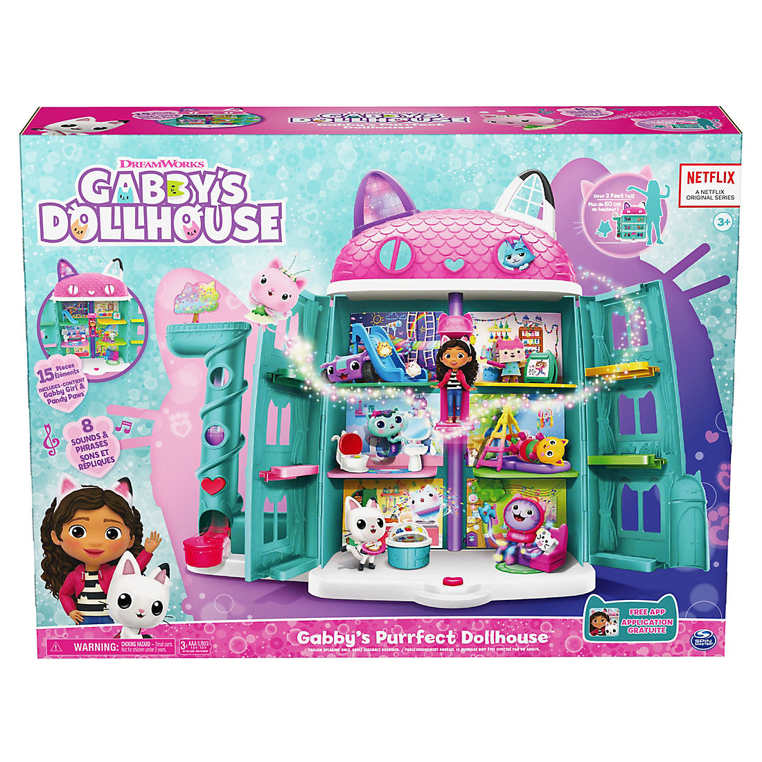Dreamworks Gabby's Dollhouse Purrfect Playset 15 Pieces Pillow Cats Bedroom Set 