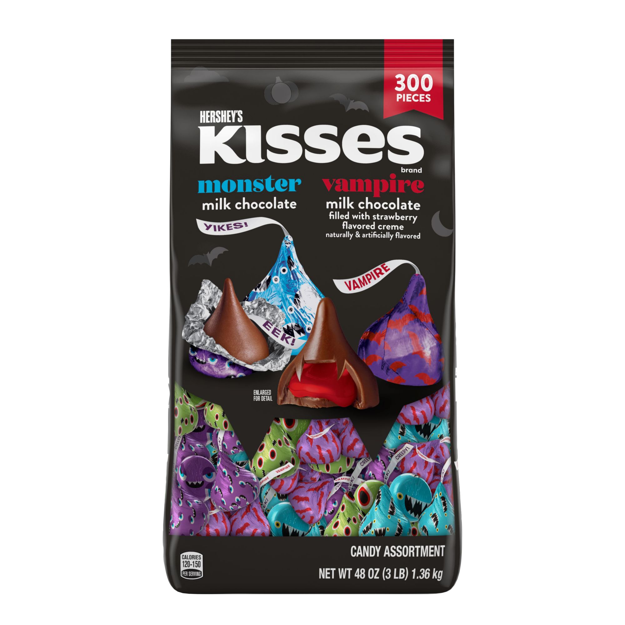 Hersheys Kisses Monster Vampire Chocolate Candy Assortment Bag 300 Ct - Bjs Wholesale Club