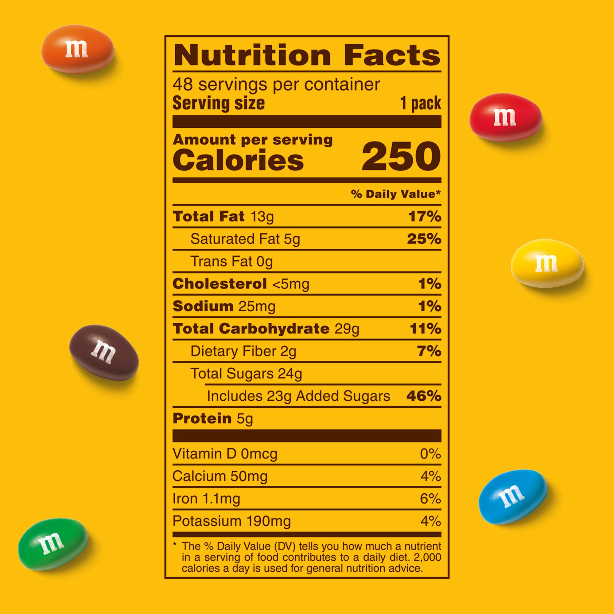 M&M'S Peanut Chocolate Candy, Full Size Bulk Candy, 48 ct./1.74 oz.