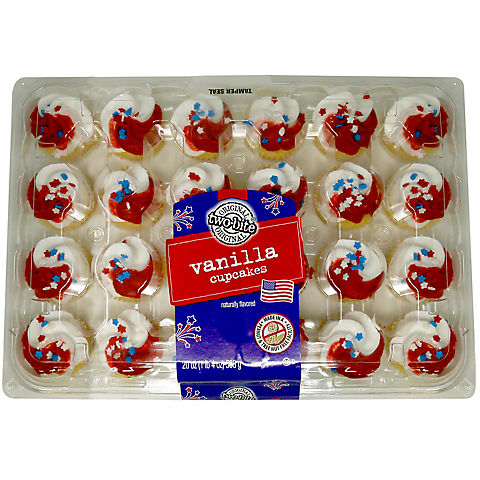 Two-Bite Vanilla Patriotic Cupcakes, 24 ct.